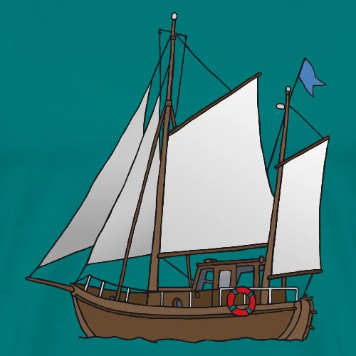 Wooden sailing boat (cutter) - Men's Premium T-Shirt