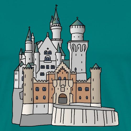 Neuschwanstein Castle, Bavaria - Men's Premium T-Shirt
