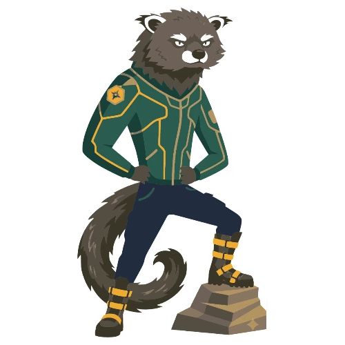 Raccoon Ranger in Neon Armor