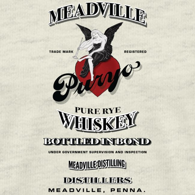 Étiquette de whisky de seigle pur Meadville
