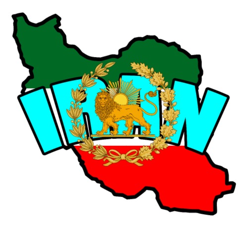 Iran Map Lion Sun - Men's Premium T-Shirt