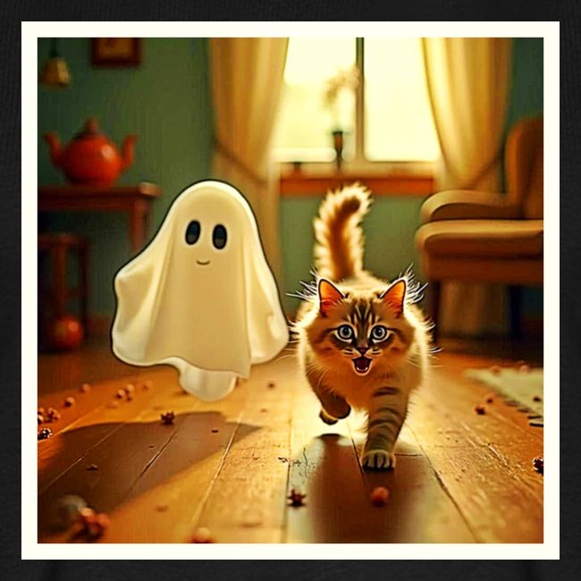 Funny Kitten Spooky Friend