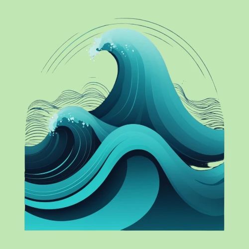 Dynamic Ocean Wave Illustration - Men's Premium T-Shirt