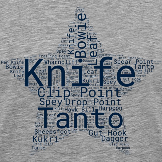 Knife Word Art Design in a Star
