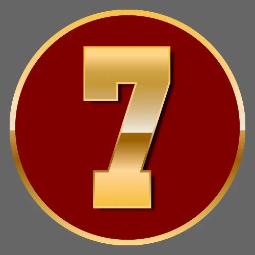 Number 7 in Gold Varsity Font - Men's Premium T-Shirt