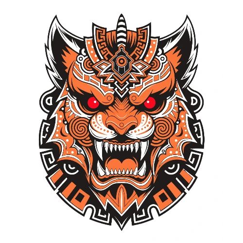 Tribal Demon Wolf Mask