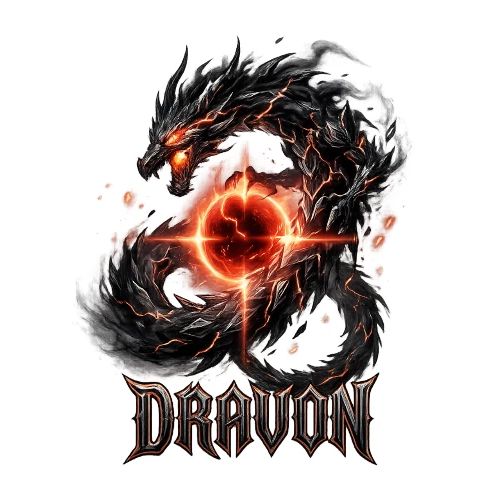 Dravon Fire Dragon Dark Fantasy Graphic T-Shirt