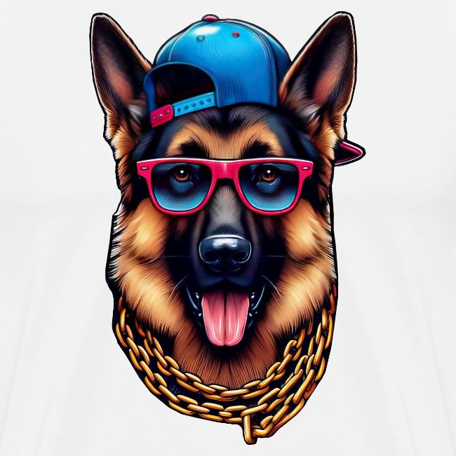 Cute German Shepherd Wearing a Cap
