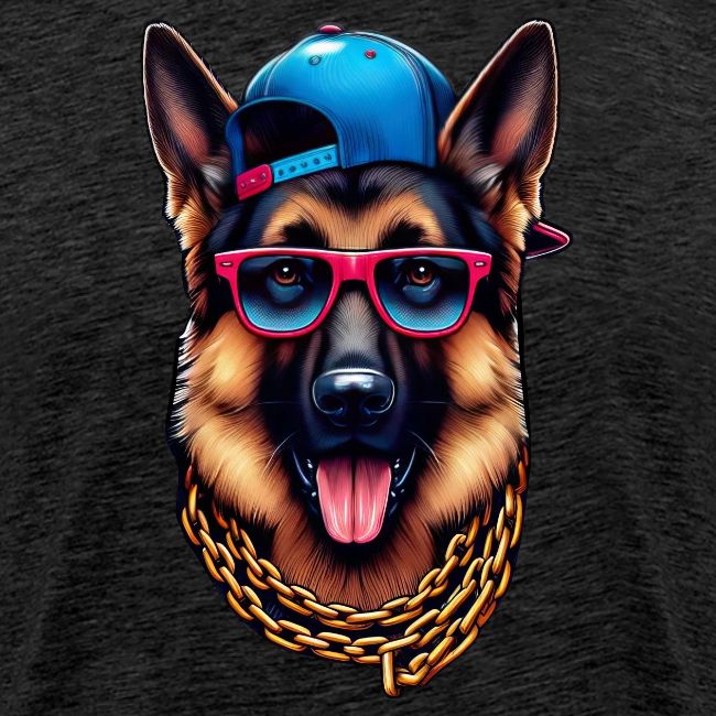 Cute German Shepherd Wearing a Cap