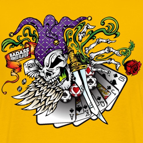Badass Poker Joker - Men's Premium T-Shirt