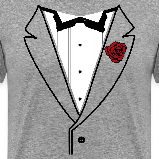 Black Lined Tuxedo Shirt with Black Tie