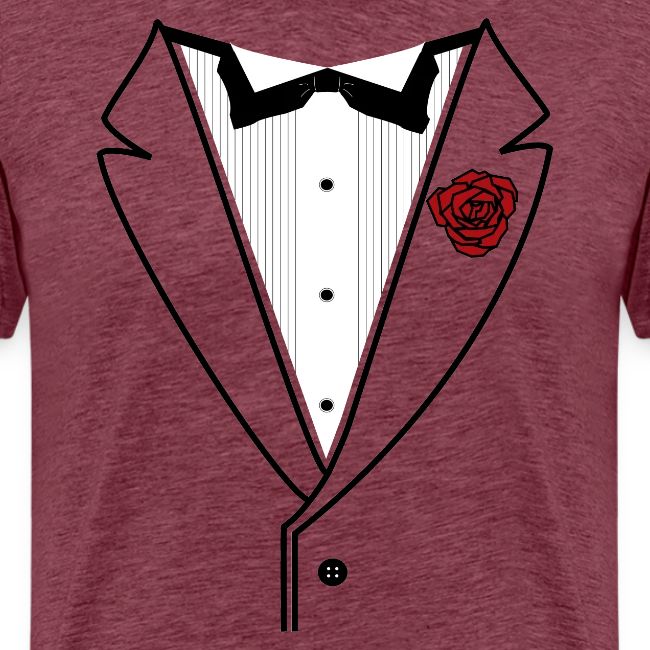 Black Lined Tuxedo Shirt with Black Tie