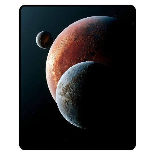 Three Planets Deep Space Design - Men's Premium T-Shirt