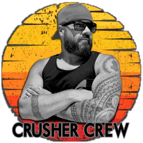 Crusher Crew Carl Crusher Sunset Circle - Men's Premium T-Shirt