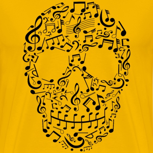 Skull Face in Musical Notes - Black - Men's Premium T-Shirt