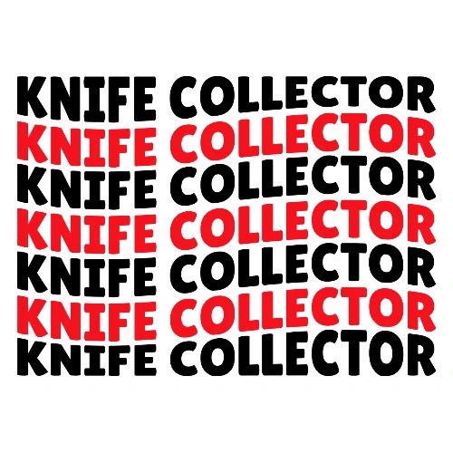 KNIFE COLLECTOR Repeated Wavy Text Design Knives - Men's Premium T-Shirt
