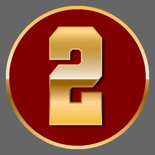Number 2 in Gold Varsity Font - Men's Premium T-Shirt