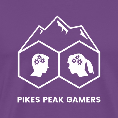 Pikes Peak Gamers Logo (Transparent White) - Men's Premium T-Shirt