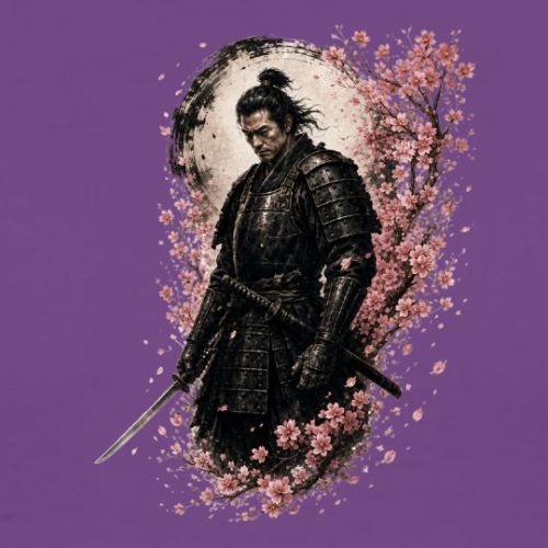 Samurai cherry blossoms - Men's Premium T-Shirt