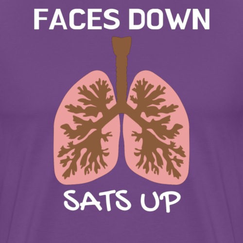 Respiratory Therapist Faces To Down Sats Up Funny - Men's Premium T-Shirt