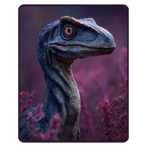 Blue Velociraptor Portrait Design - Men's Premium T-Shirt