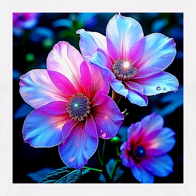 Neon Bloom Flower Magic Glow Design