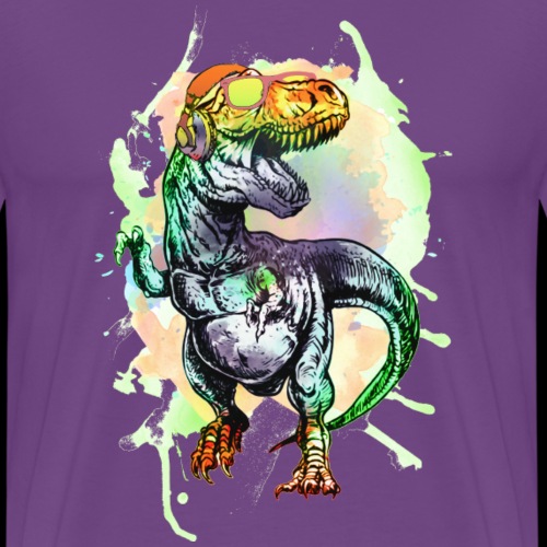 T-Rock Dinosaur - Headphones - Men's Premium T-Shirt