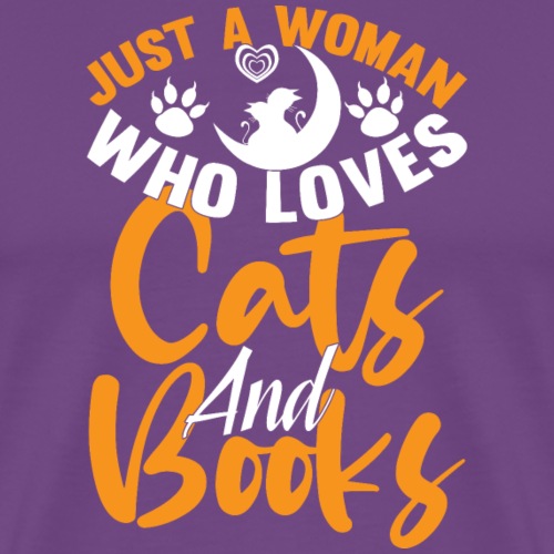 Just A Woman Who Loves Cats And Books T-Shirt - Men's Premium T-Shirt