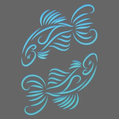 Pisces Zodiac Fish Water Sign Blue Green - Men's Premium T-Shirt