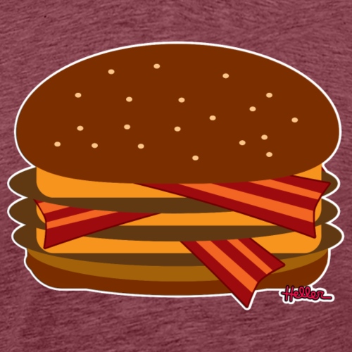 Virtual Cheeseburger - BACON Triple Cheese - Men's Premium T-Shirt
