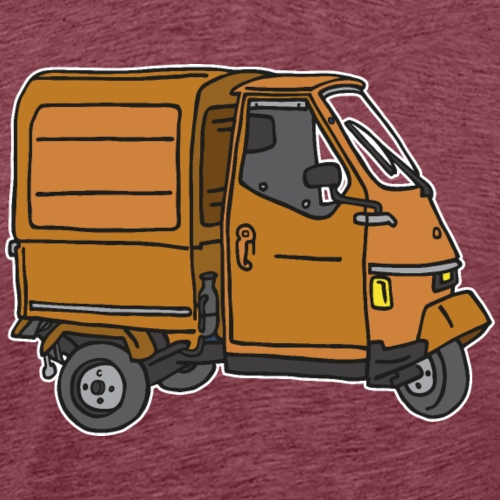 Orange tricycle transporter, old three-wheeled van - Men's Premium T-Shirt