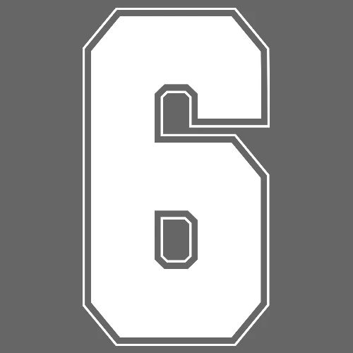 White Number 6 – Varsity Font - Men's Premium T-Shirt