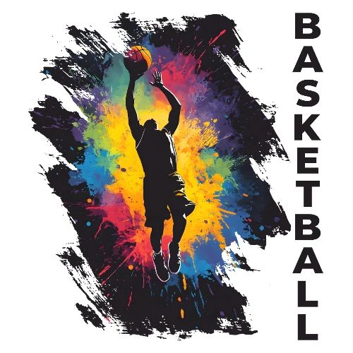 High Energy Basketball Paint Splatter Art - Men's Premium T-Shirt