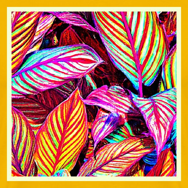 Striped Neon Leaves Design