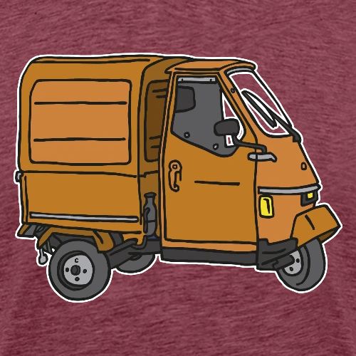 Orange tricycle transporter, old three-wheeled van - Men's Premium T-Shirt