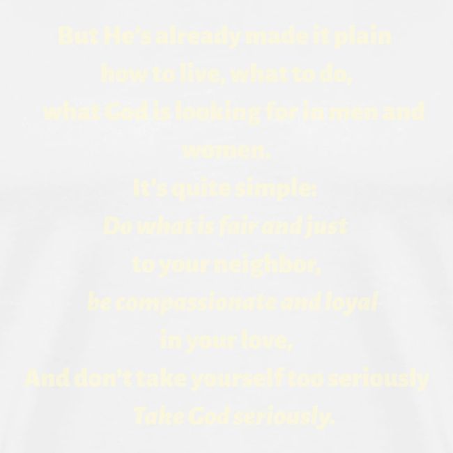 Yellow Micah 6:8