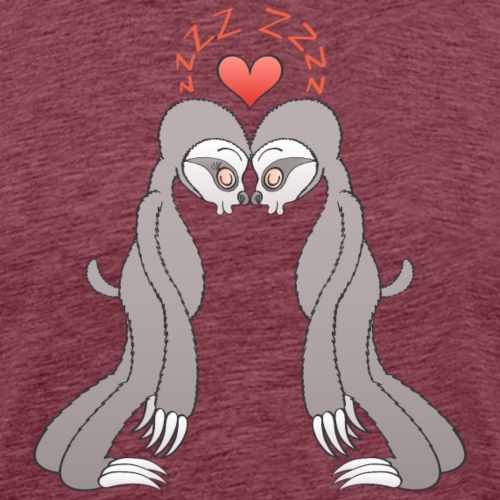 Couple of sweet sloths living a sleepy love - Men's Premium T-Shirt