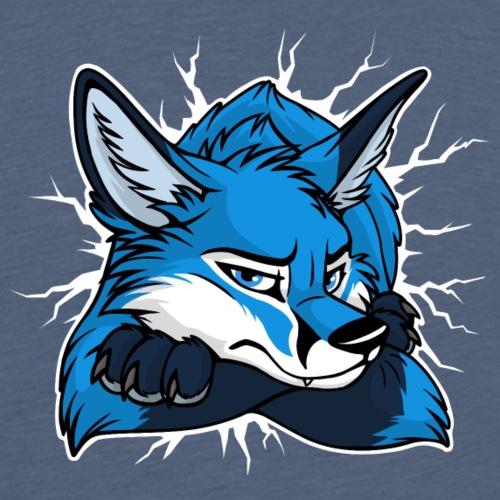 STUCK grumpy Fox Blue (double-sided) - Men's Premium T-Shirt