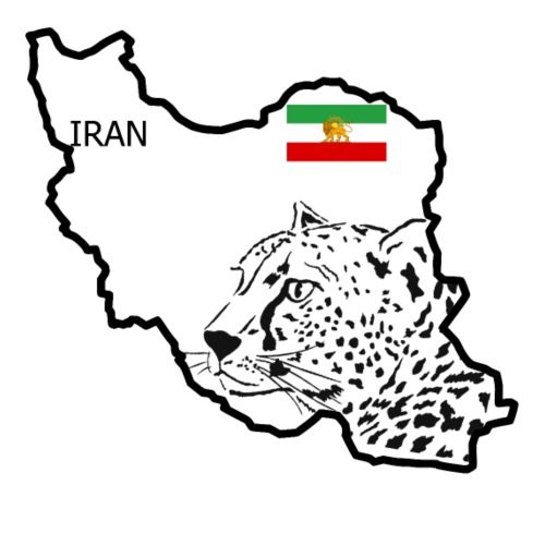 Iran Map Flag Persian cheetah - Men's Premium T-Shirt