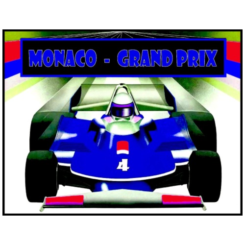 Monaco Grand Prix Psychedelic Auto Racing Print - Men's Premium T-Shirt