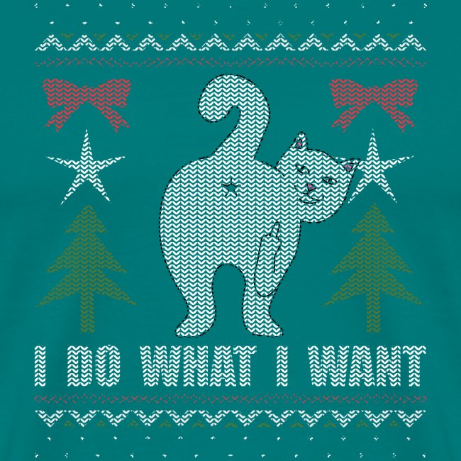 Ugly Christmas Sweater I Do What I Want Cat