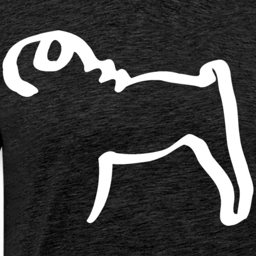 one line pug white - Men's Premium T-Shirt