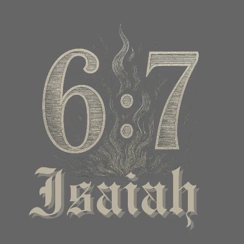 Isaiah 6:7 White Lettering - Men's Premium T-Shirt