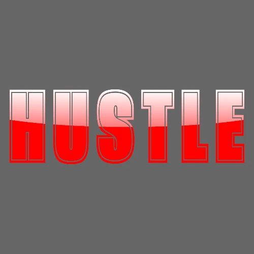 HUSTLE Bold Red Motivational Typography Design - Men's Premium T-Shirt