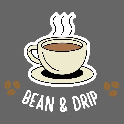 Bean & Drip Coffee Cup Art - Men's Premium T-Shirt