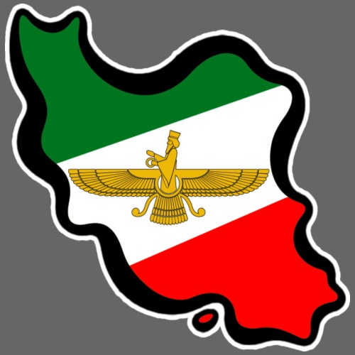 Iran Map Flag Farvahar - Men's Premium T-Shirt