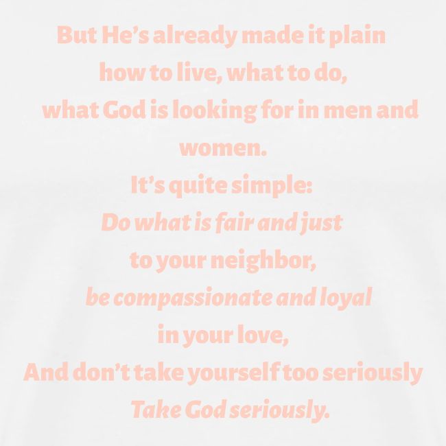 Pinkish Micah 6:8