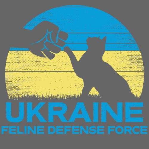 Retro Ukraine Feline Defense Force - Men's Premium T-Shirt