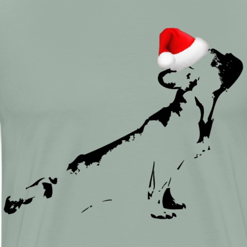 Dog wearing a santa hat christmas pug puppy - Men's Premium T-Shirt