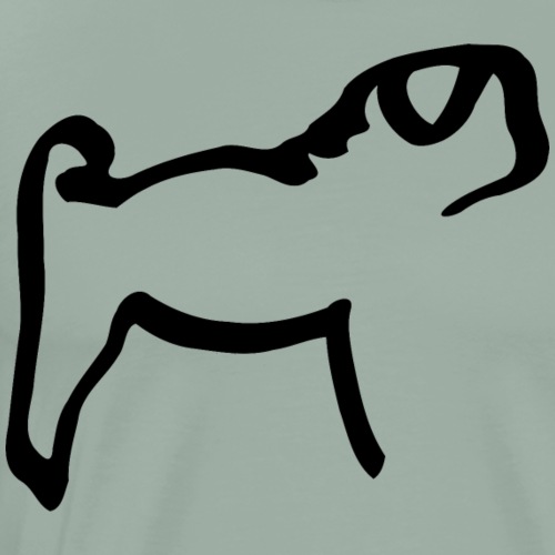 One Line Dog Pug - Men's Premium T-Shirt
